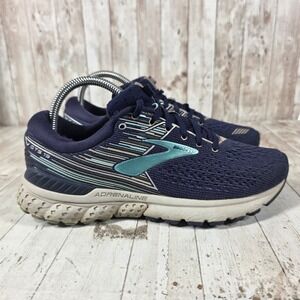 Brooks Adrenaline GTS 19 Womens Running Shoes Navy Blue Aqua 1202841B450 Size 9